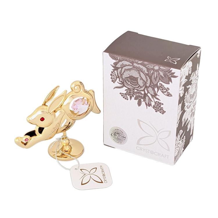 【送料無料】【おまけ付】跳ねウサギ 置物 誕生日プレゼント 女性 男性 うさぎ 兎 うさぎ年 兎年 スワロフスキー クリスタル |  | 07