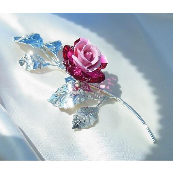 【送料無料】 薔薇 置物 誕生日プレゼント フラワー 花 女性 バラ 母の日 結婚記念日 スワロフスキー クリスタル |  | 02