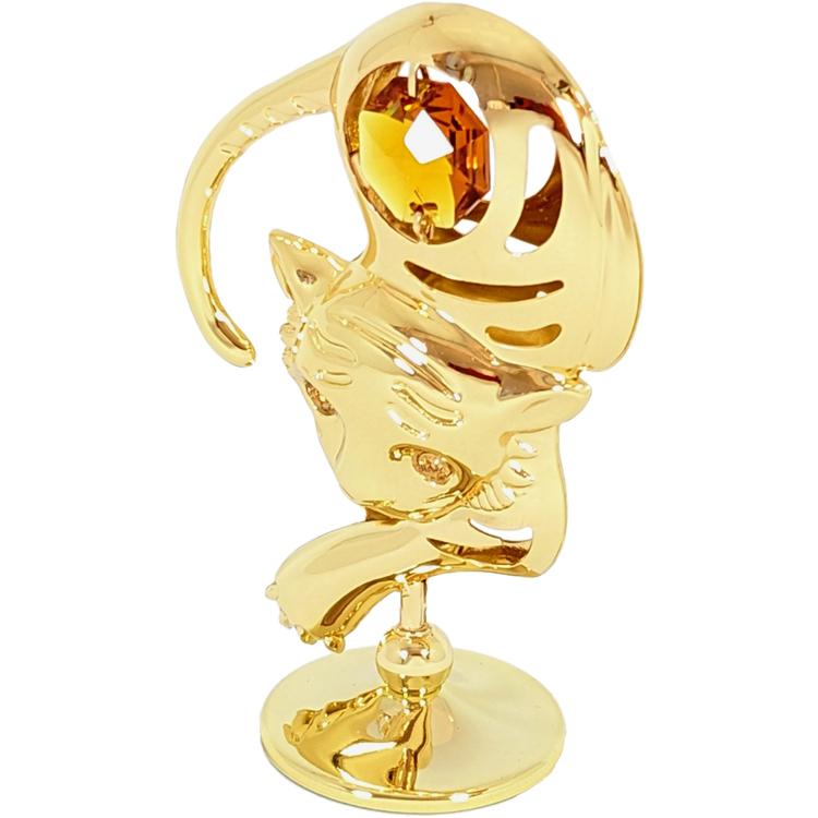 【送料無料】【おまけ付】トラ 置物 誕生日プレゼント 贈り物 女性 男性 虎 トラ年 寅年 タイガー ベンガル猫 スワロフスキー クリスタル |  | 01