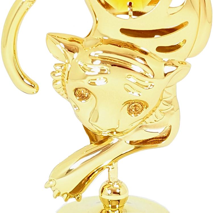 【送料無料】【おまけ付】トラ 置物 誕生日プレゼント 贈り物 女性 男性 虎 トラ年 寅年 タイガー ベンガル猫 スワロフスキー クリスタル |  | 04