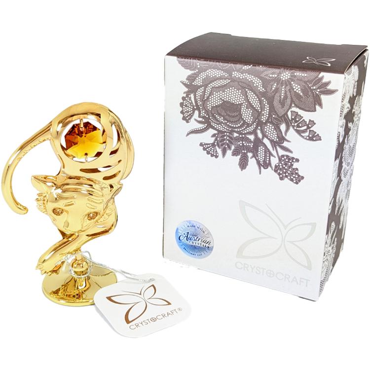 【送料無料】【おまけ付】トラ 置物 誕生日プレゼント 贈り物 女性 男性 虎 トラ年 寅年 タイガー ベンガル猫 スワロフスキー クリスタル |  | 07