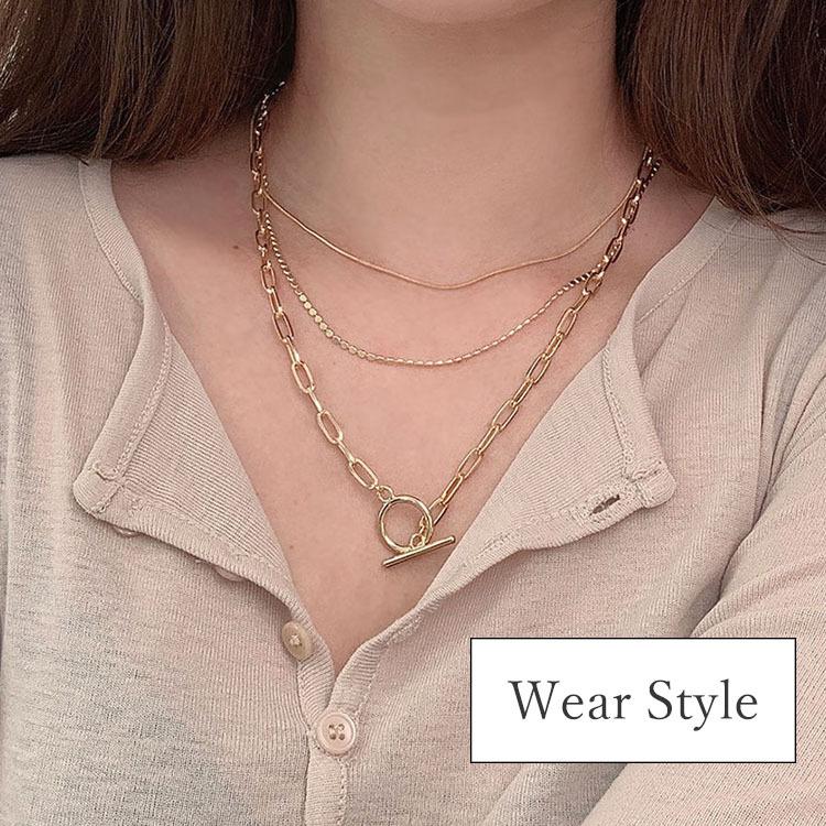 ネックレス チェーンネックレス レディース レイヤード 重ね付け チェーン Tバー T字バー Silver シルバー Gold ゴールド 韓国 ファッション Fi Xx 2pfllynk And Select 通販 Yahoo ショッピング