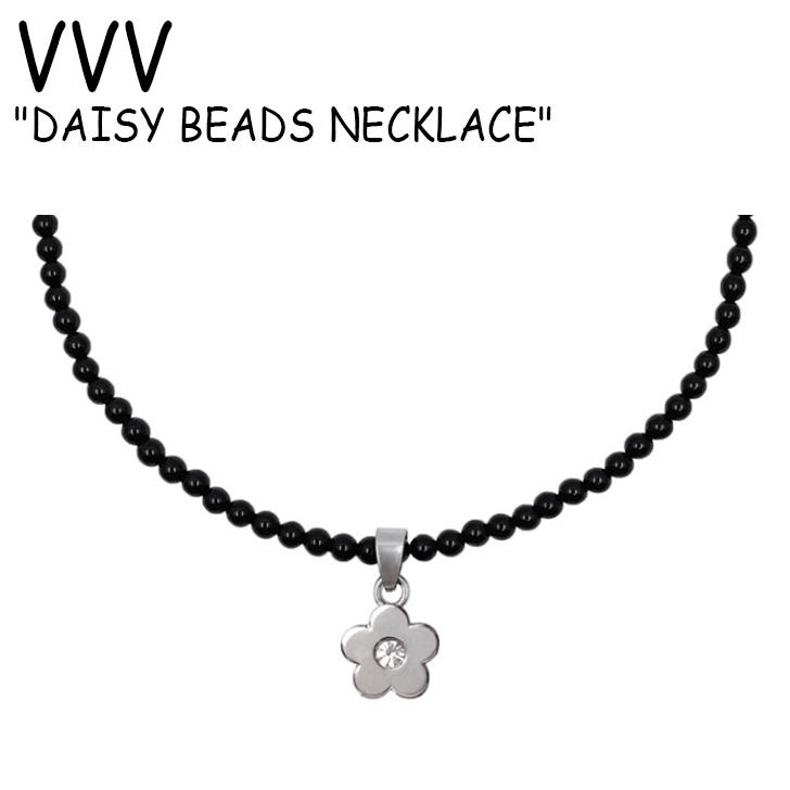 オンラインストア通販売 ブイブイブイ ネックレス VVV レディース DAISY BEADS NECKLACE デイジー ビーズ BLACK ブラック 韓国アクセサリー 5580083017 ACC