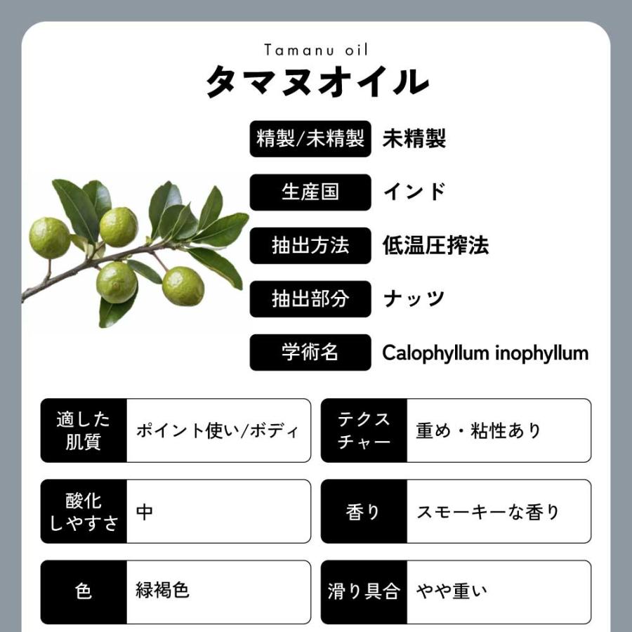 オーガニック タマヌオイル 100ml ( 50ml ×2本) 未精製 ) &sh キャリア