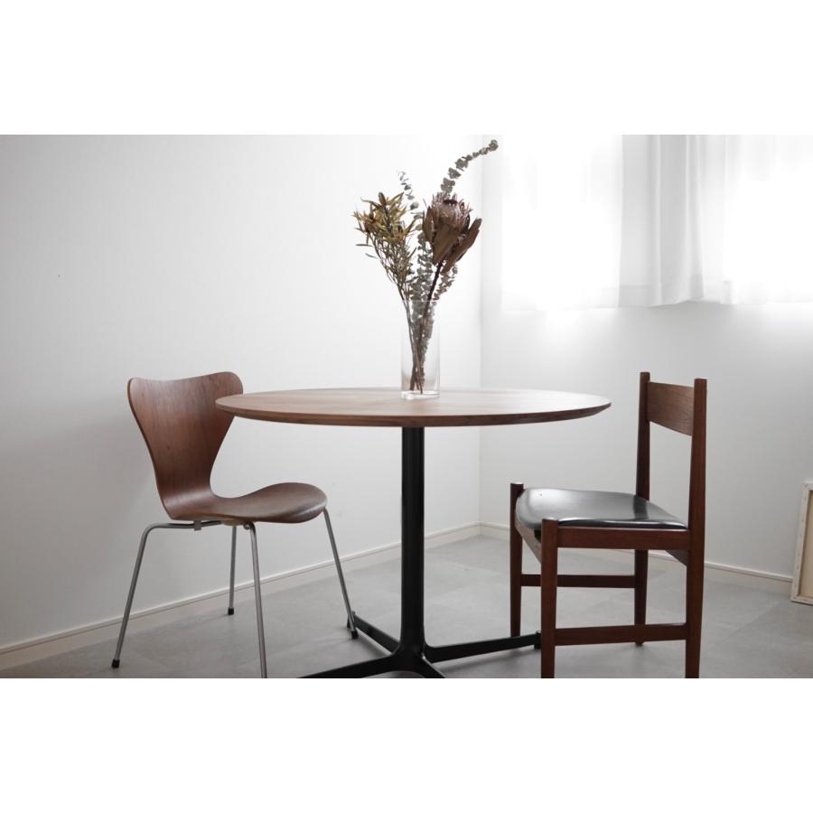 円形木製テーブル ウォールナット 直径100cm 丸テーブル ダイニング