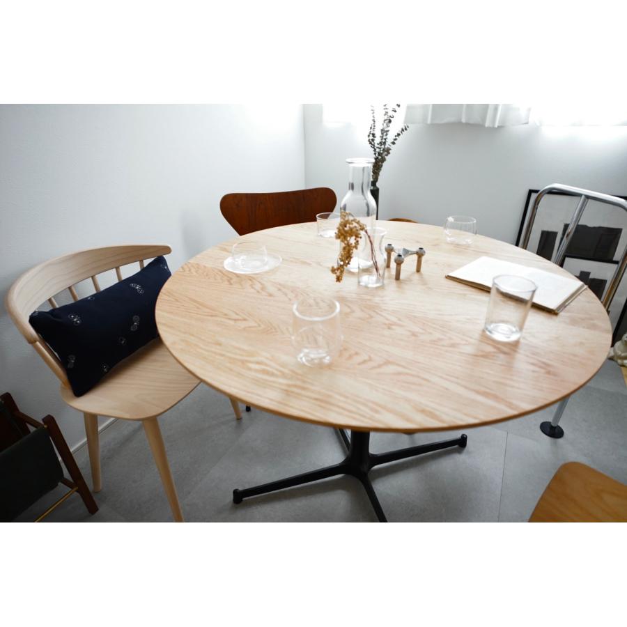 ダイニングテーブル 丸 100cm 4人 5人 カフェテーブル オーク 無垢  