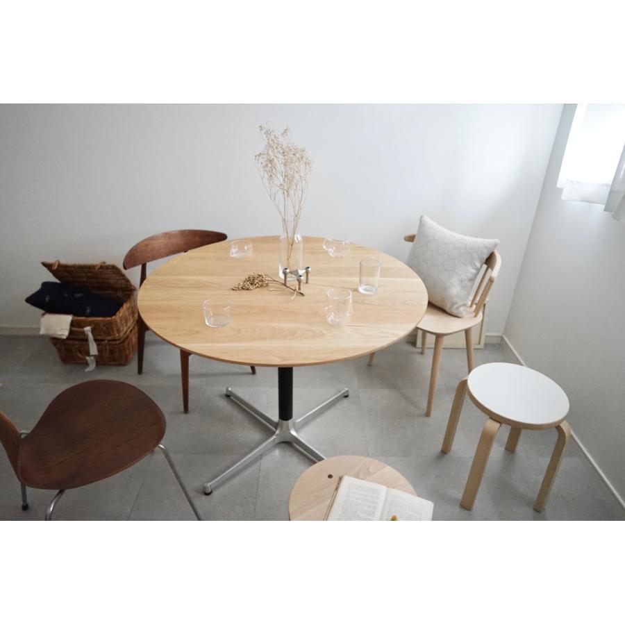 ダイニングテーブル 丸 100cm 4人 5人 カフェテーブル オーク 無垢