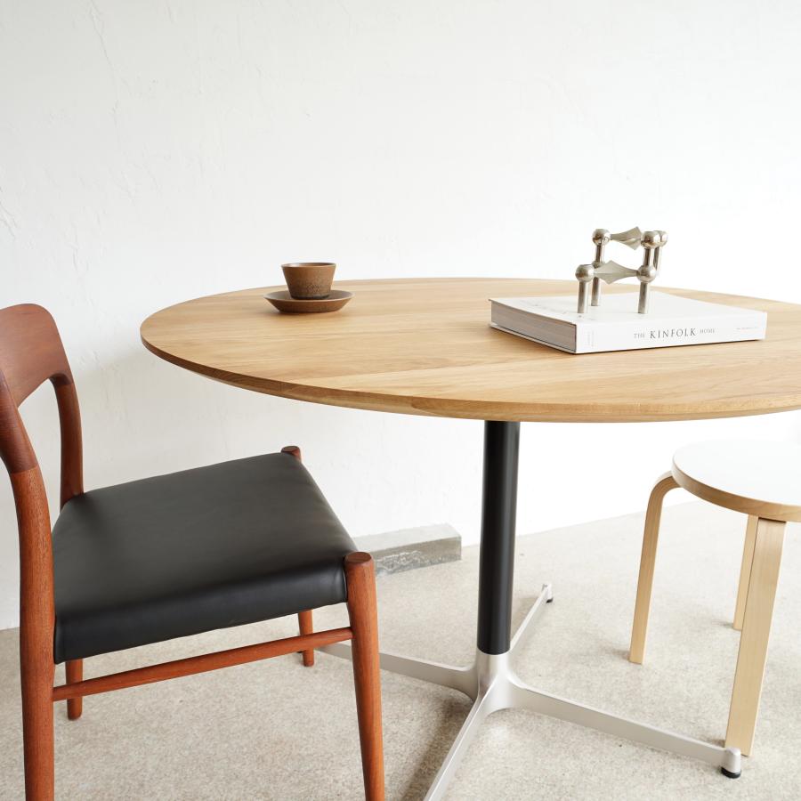 ダイニングテーブル 丸 110cm 4人 5人 カフェテーブル オーク 無垢