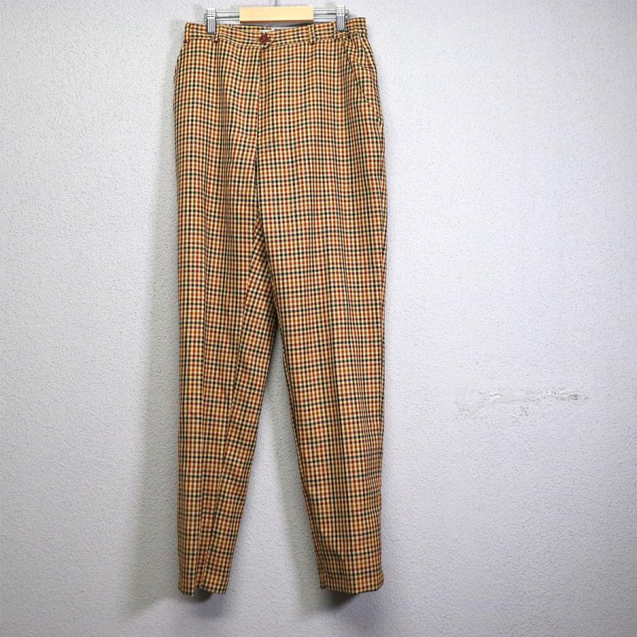 チェック チェック柄パンツ 冬パンツ 秋パンツ ブラウン系 古着 秋冬 ウールチェックパンツ フランス直輸入 レディース 古着コーデ 古着女子 フランス スラックス 正規品 Www Shamir Com Mx