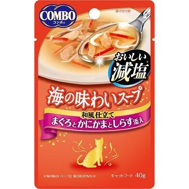 日本ペット 96%OFF コンボキャット海の味わいスープパウチ 日本 おいしい減塩 まぐろとかにかまとしらす添え CA-7 40ｇ