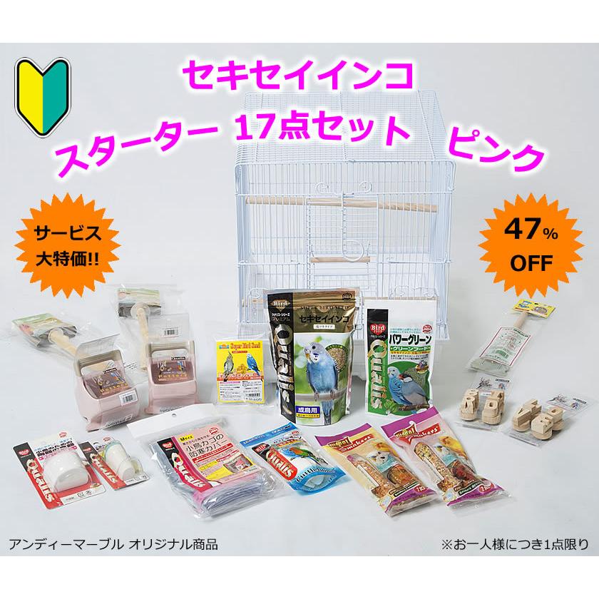 最新情報 ペッズイシバシ セキセイインコ スターターセット ピンク 17点セット 今月限定 特別大特価 Www Muslimaidusa Org