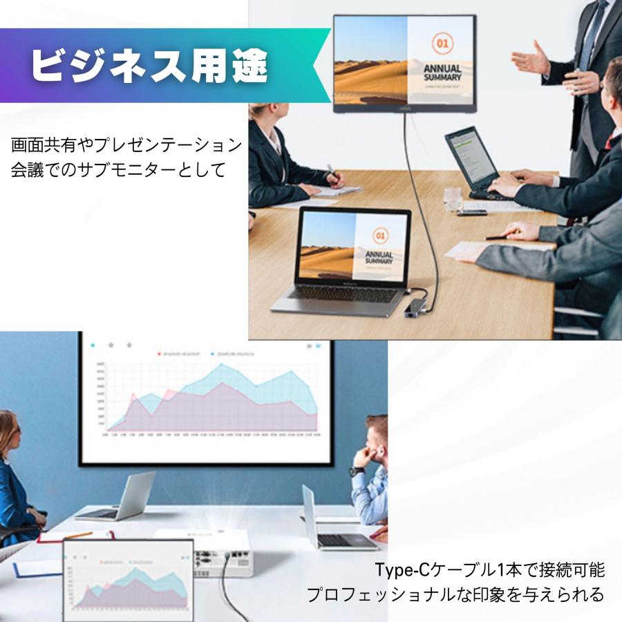 モバイルモニター ディスプレイ 13.3インチ タッチ デュアルモニター サブモニター ポータブルモニター 外付けモニター コスパ 自立スタンド付 角度調整 縦置き |  | 09