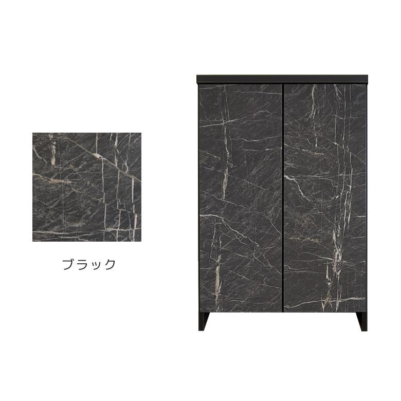 下駄箱 靴箱 完成品 日本製 国産 モダン おしゃれ 石目調 石目模様 収納 シューズボックス 幅60cm フルオープン ブラック ホワイト | 未来商会 | 06