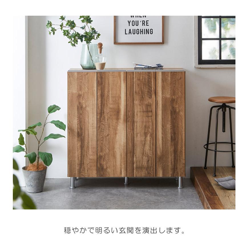 シューズボックス 幅100cm ミラー付き 玄関収納 ロータイプ アジャスター付き 日本製 ポリ板 棚板 プラスチック 水洗い 空気孔 鏡付き | 未来商会 | 07