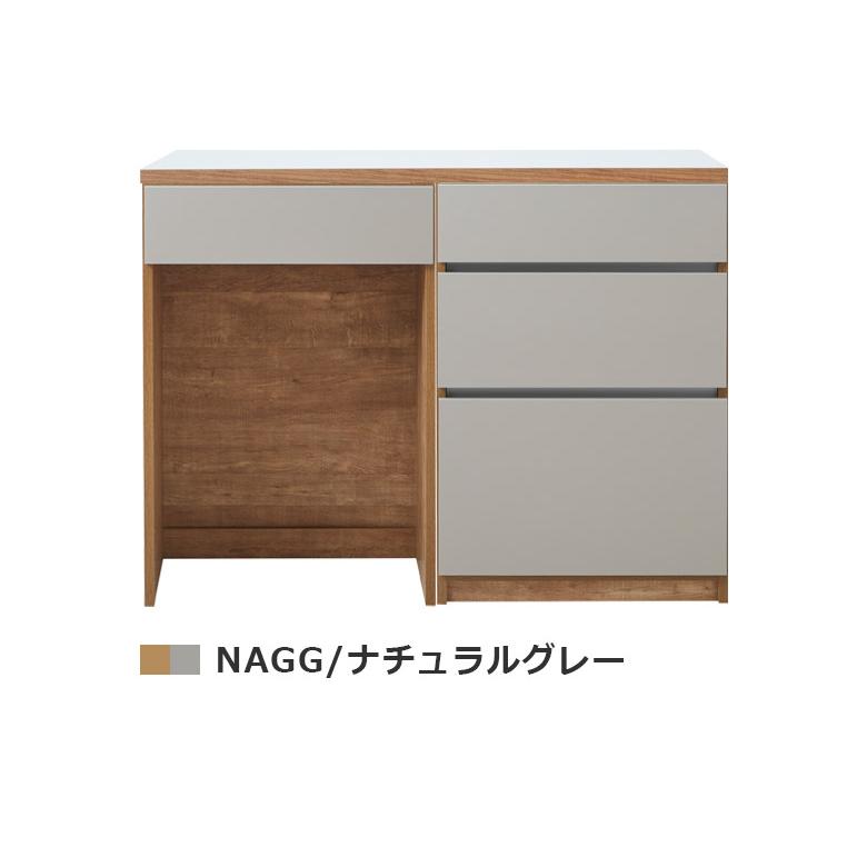 キッチンカウンター　120 特殊鋼天板×ヴィンテージ キッチンカウンター 幅120cm 引出し4杯+開き