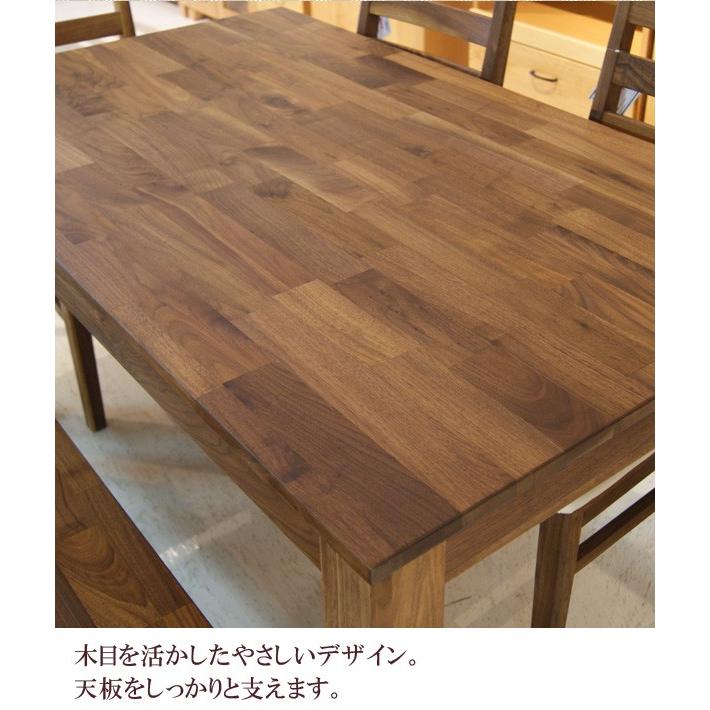 ダイニングテーブルセット 135cm ダイニンテーブル 5点セット 4人 ダイニングセット 4人用 木製 ダイニング5点セット ウォールナット 板座チェアー_5