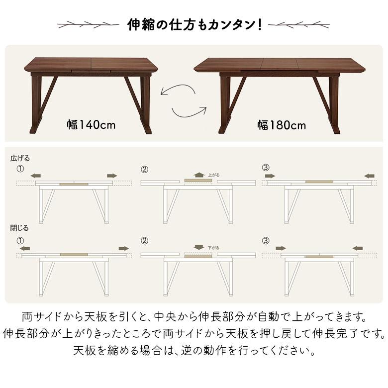 未来商会 ダイニングセット おしゃれ 伸長式 ダイニングテーブル 4人