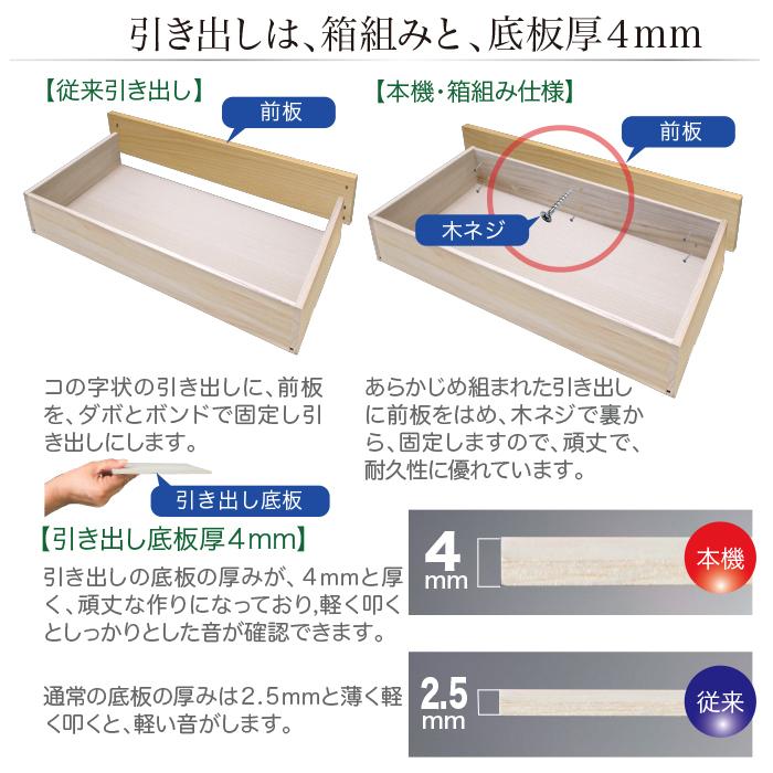 ワードローブ 収納 洋服タンス おしゃれ 服吊り 幅80cm マルチタンス クローゼット 木製 桐 無垢材 開き戸 重ね仕様 国産の画像