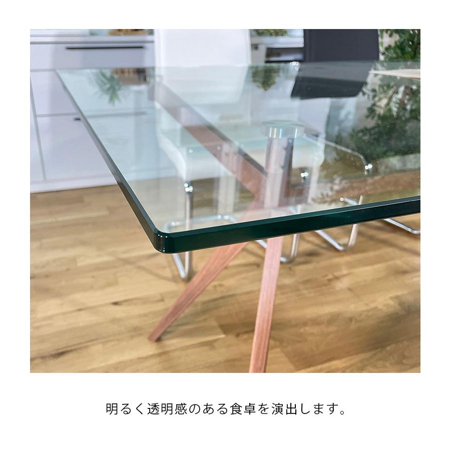 美品◇メーカー不明◇ ガラステーブル 6人掛 ダイニングテーブル 170cm 