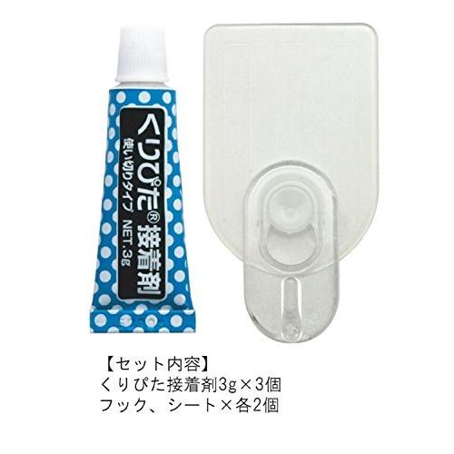 くりぴたフック壁紙用 M 透明 お徳用2セット入り 耐荷重2kg 楽ギフ 包装