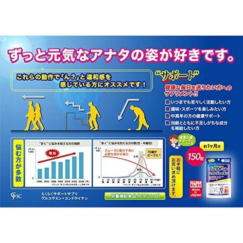 ジャパンギャルズSC らくらくサポートサプリ グルコサミン+コンドロイチン 250mg×150粒|anela-store|02