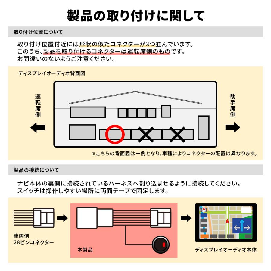 ディスプレイオーディオキャンセラー テレビキット ルート案内対応 ノア ヴォクシー 90系 トヨタ 走行中 テレビ視聴 ナビ操作 TVキャンセラー｜anemone-e-shop｜08