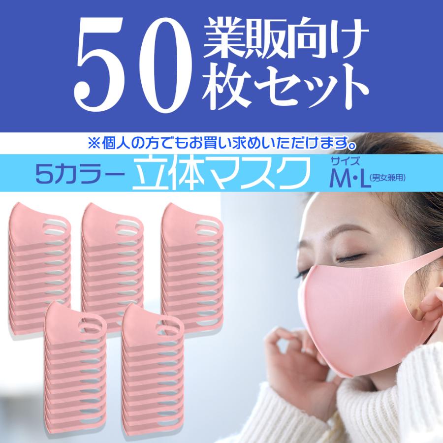 マスク 立体 50枚 おしゃれ 立体マスク 大きめ 小さめ カラー