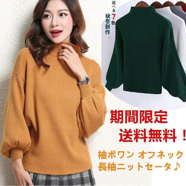 秋ニットセータ レディース ハイネック 袖ポワン 長袖 タートルネックニット レディース 秋冬トップス ボトルネックニット オフネック 7color 期間限定送料無料 Ane Style アネ スタイル 通販 Yahoo ショッピング