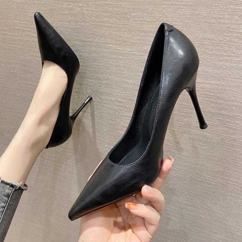 パンプス ポインテッドトゥ ピンヒール ハイヒール レディース 美脚 走れる 9cm 通勤 オフィス 結婚式 フォーマル 冠婚葬祭 就活