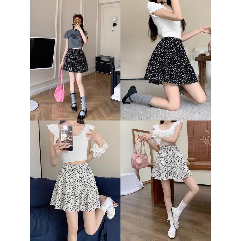 ミニスカート ティアードスカート 花柄 小花柄 可愛い 膝上 総柄