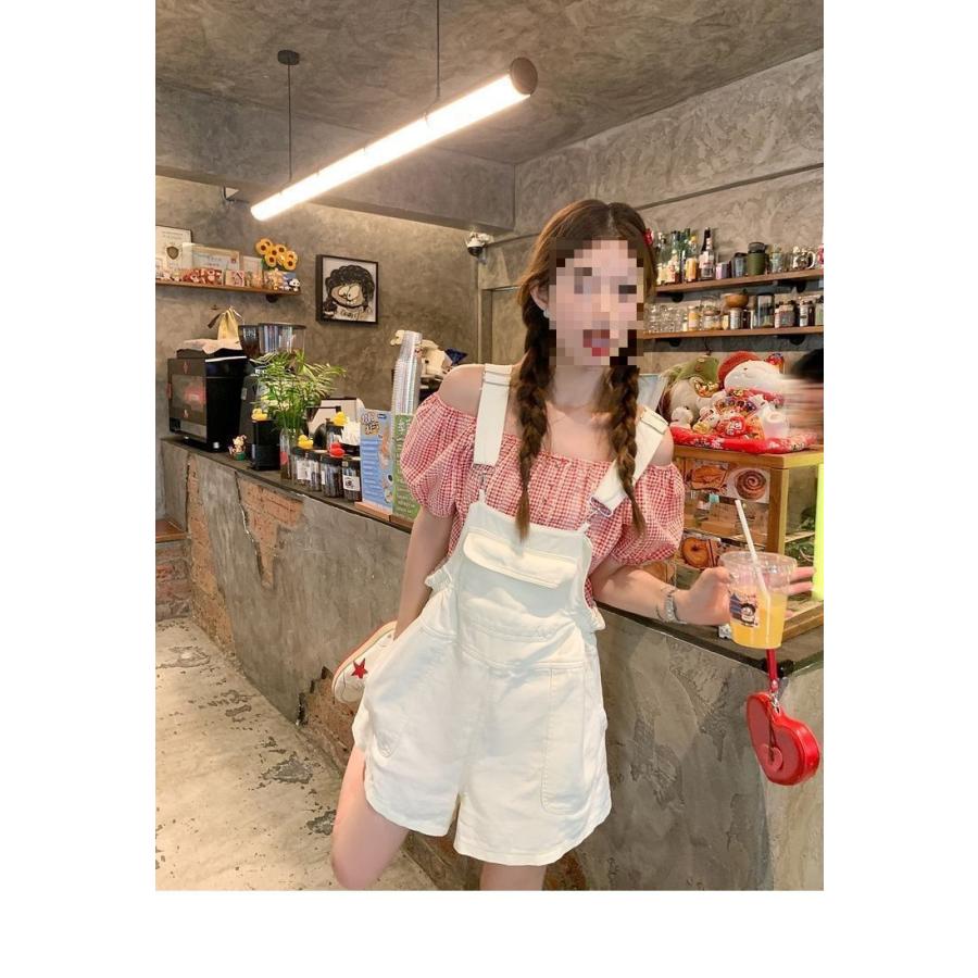 サロペット レディース デニム オーバーオール ショートパンツ 短パン