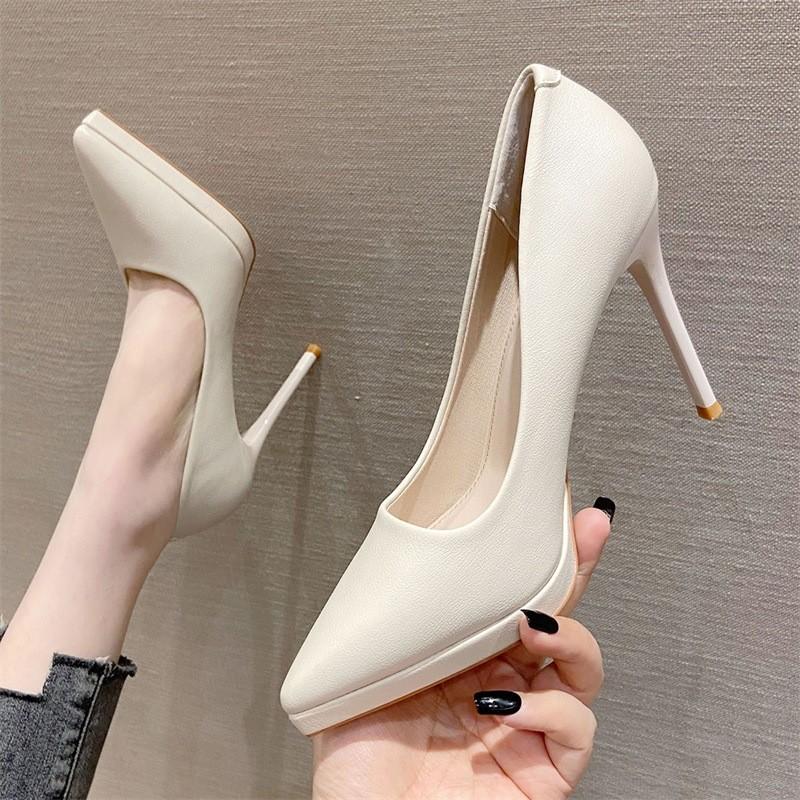 パンプス ハイヒール レディース ピンヒール 10cm ポインテッドトゥ 美脚 脚長 厚底 ストーム オフィス 通勤 OL 結婚式 春 夏