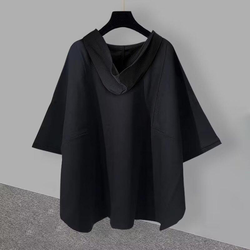 Y’s ワイズ リネン混 ドルマンスリーブ ニットパーカー フード ポンチョ tシャツ メンズ レディース ポンチョ風 ドルマンスリーブ フード付き