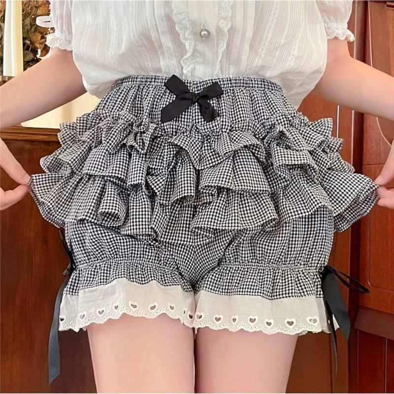 かぼちゃパンツ レディース 地雷系 量産型 ギンガムチェック ショート