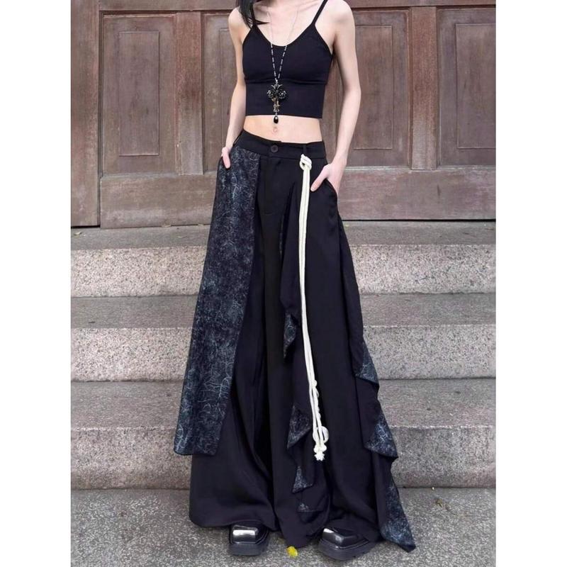 袴パンツ レディース ワイドパンツ モード系 アシンメトリー スカート