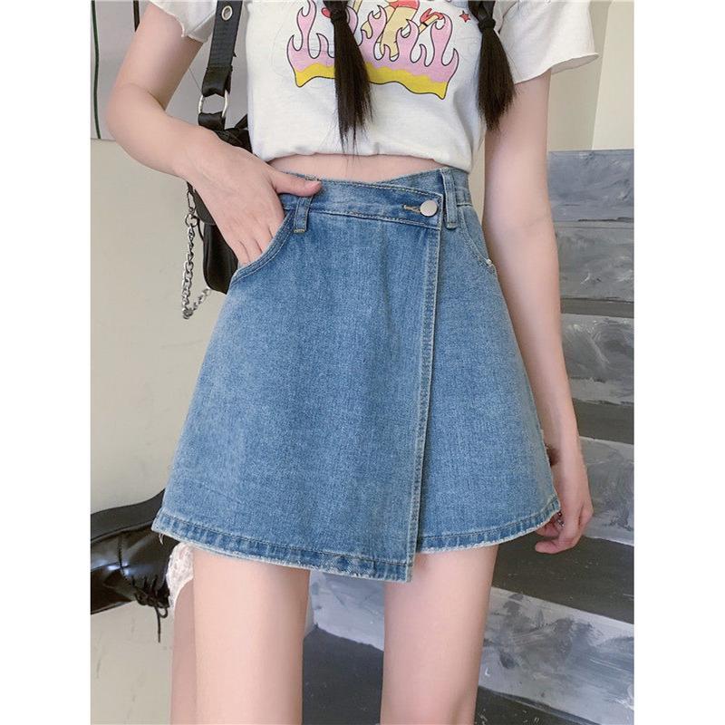 希少　polo カントリー　デニムスカート(ショート) デニム ショートパンツ レディース キュロット Aライン デニムスカート