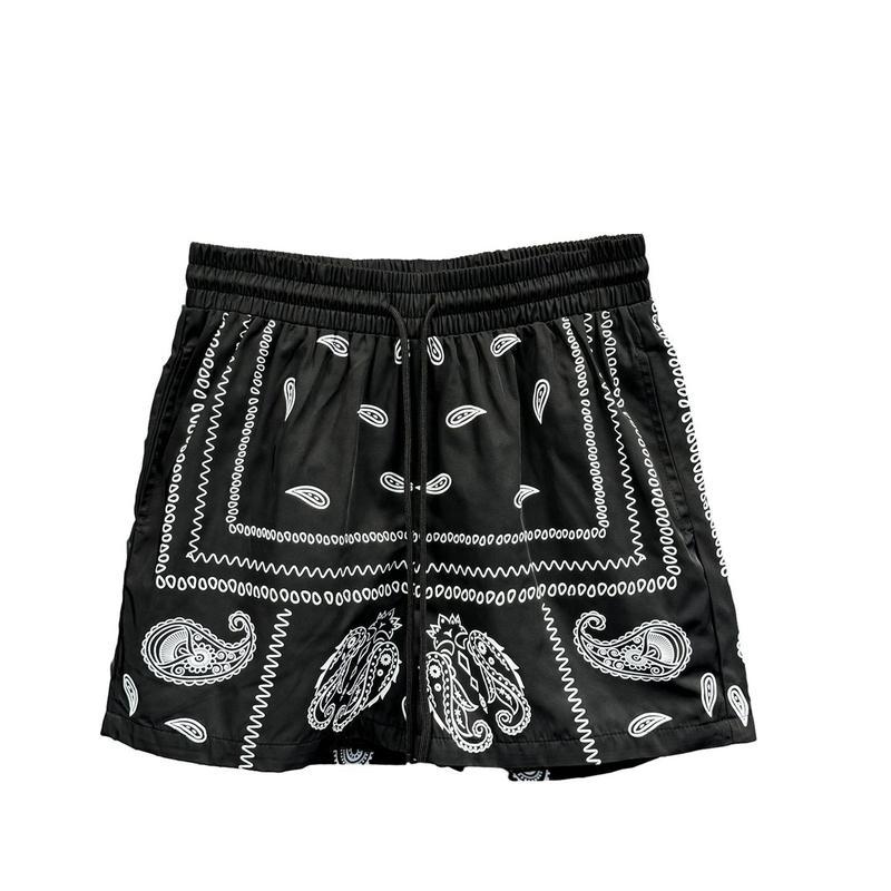 半袖、半パンツロンパース☆彡アロハ柄 ショートパンツ アロハ風 ペイズリー柄 ハーフパンツ 半ズボン メンズ