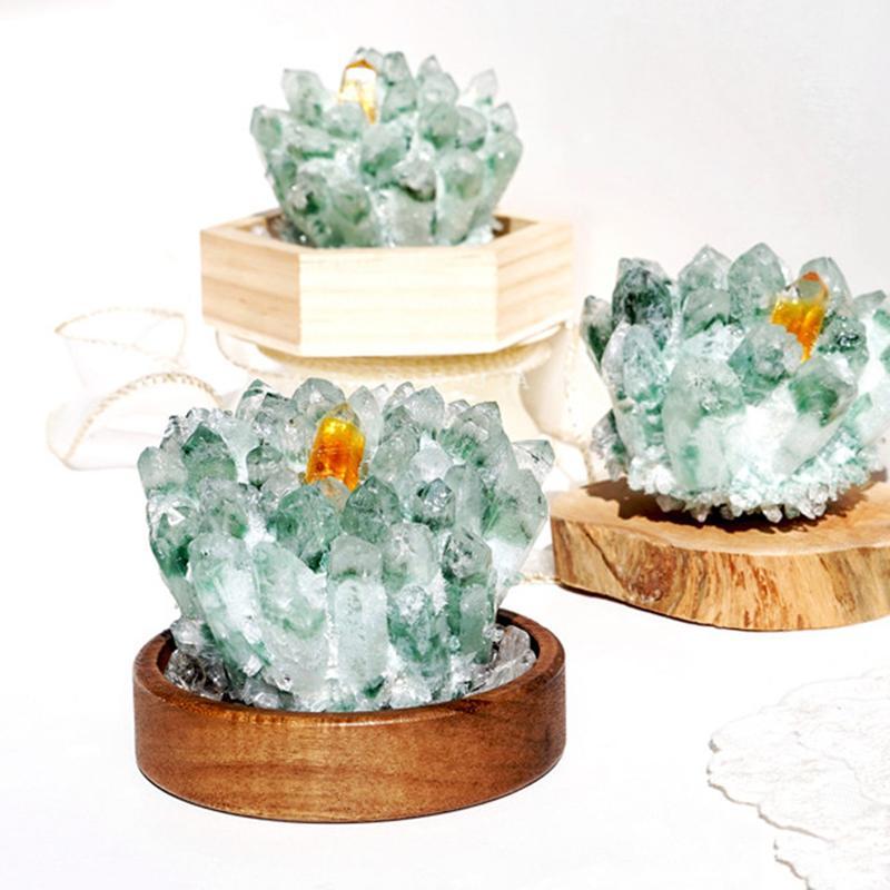 クリスタル 水晶 天然石 グリーン水晶 鉱石 原石 六角柱 天然 浄化用