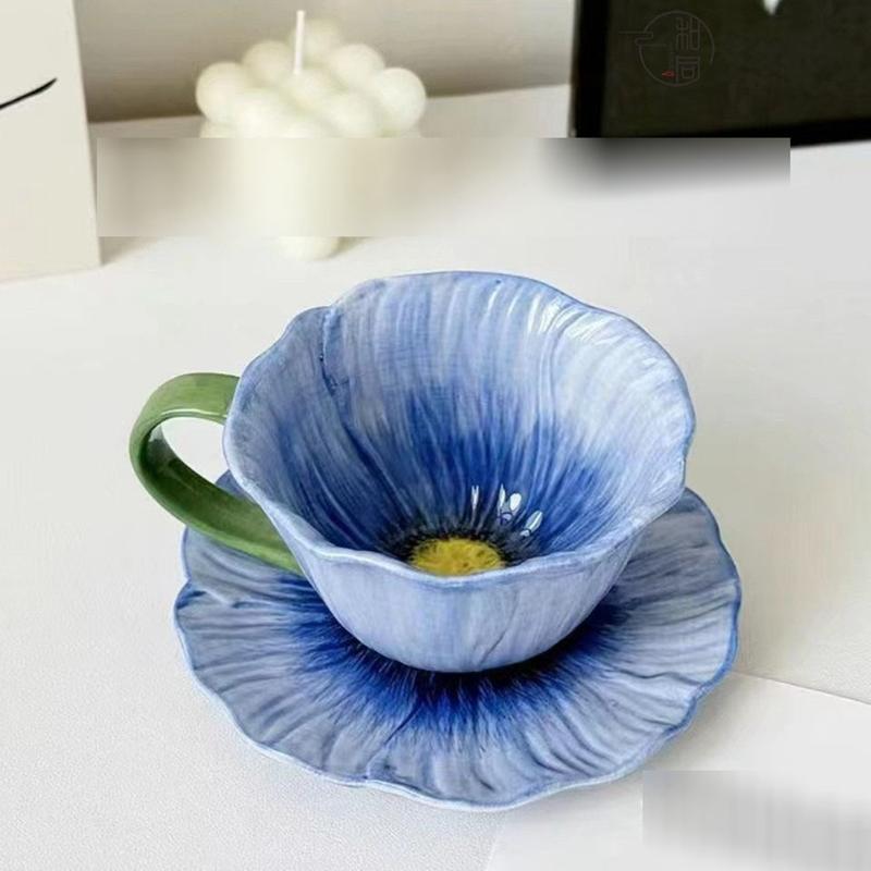 コーヒーカップ カップソーサー 花柄 カフェオレマグ 陶器 丈夫で