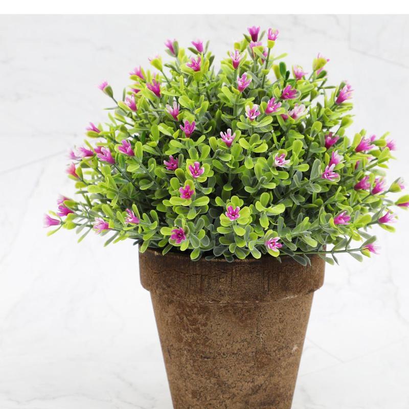 人工盆栽 フェイクグリーン ツゲ 鉢植え 月見草 造花 人工観葉植物