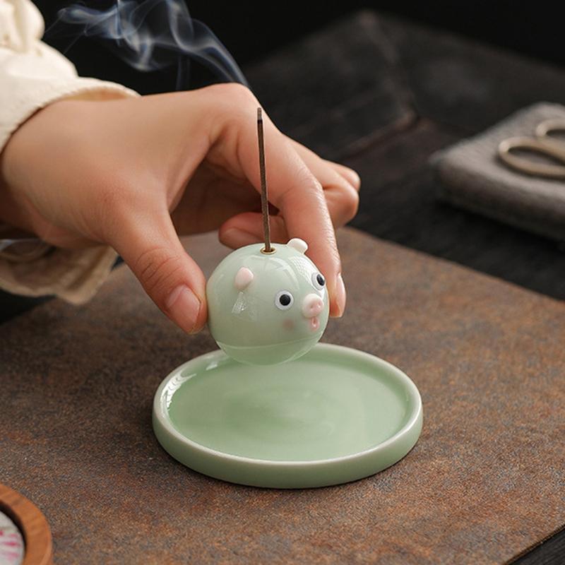 お香立て セラミック 陶器 猫 かわいい おしゃれ 線香立て 香皿 仏壇用
