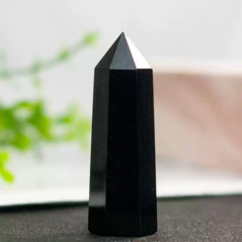 天然黒曜石 六角柱 原石 ポイント 浄化用 パワーストーン 天然石 風水