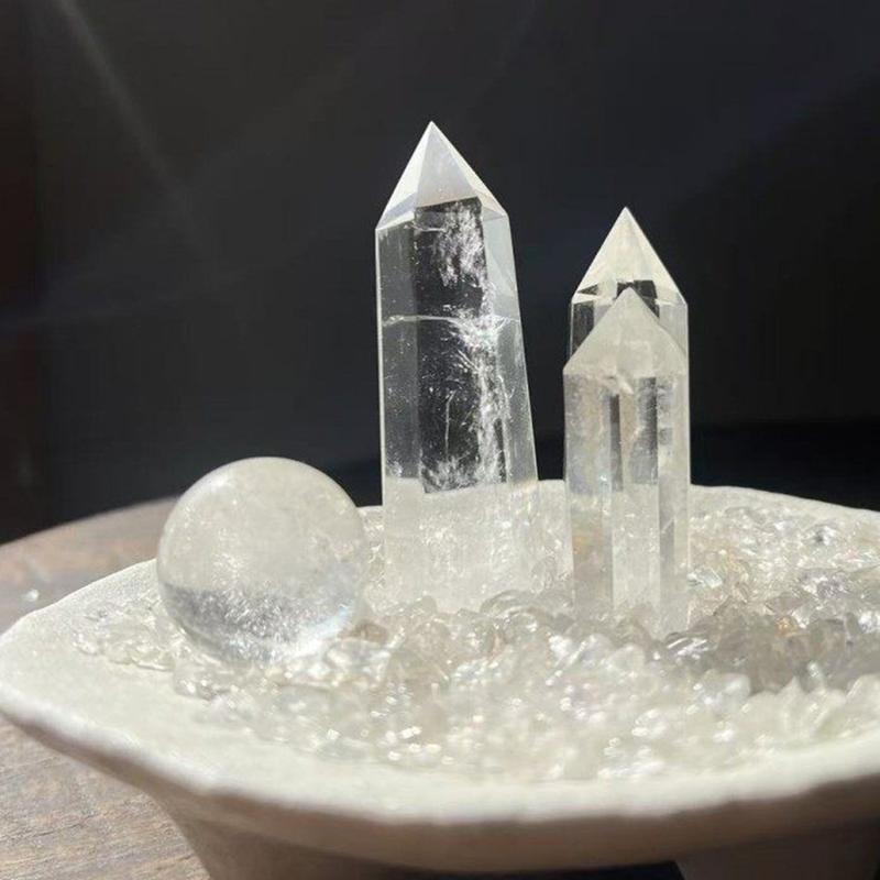 水晶 さざれ石 クリアクォーツ 浄化用 天然石 さざれ 水晶六角柱