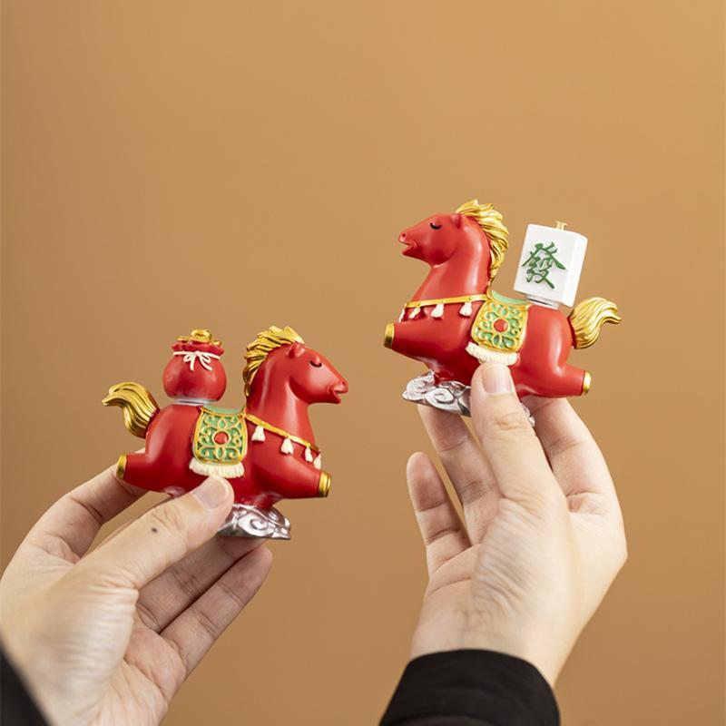 香炉 線香立て 馬 かわいい 縁起物 仏具 木製トレー付き 金袋 開運