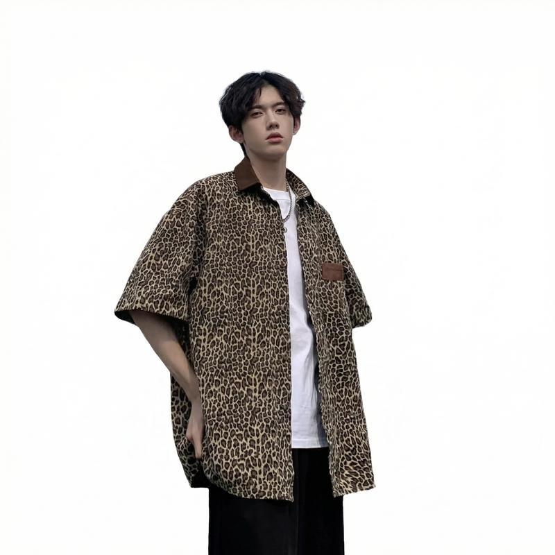 半袖シャツ メンズ カジュアルシャツ オーバーサイズ 総柄シャツ