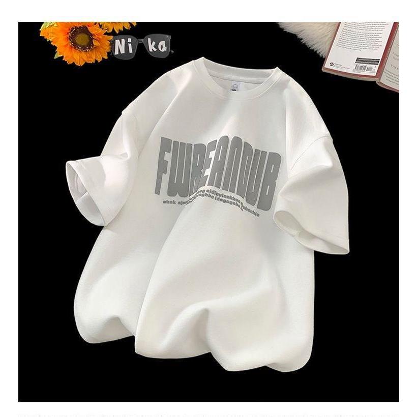 hide Spirits 半袖トレーナー Lサイズ 半袖 トレーナー メンズ 5分袖 Tシャツ 立体ロゴ エンボス加工 重厚感