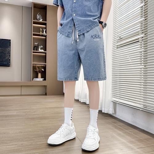 デニム セットアップ メンズ 上下セット 半袖 シャツ ハーフパンツ