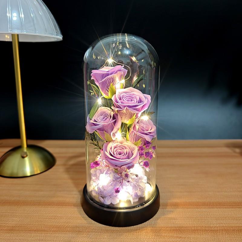 プリザーブドフラワー ガラスドーム 薔薇　インテリア プリザーブドフラワー 枯れない花 ガラスドーム 赤いバラ プレゼント