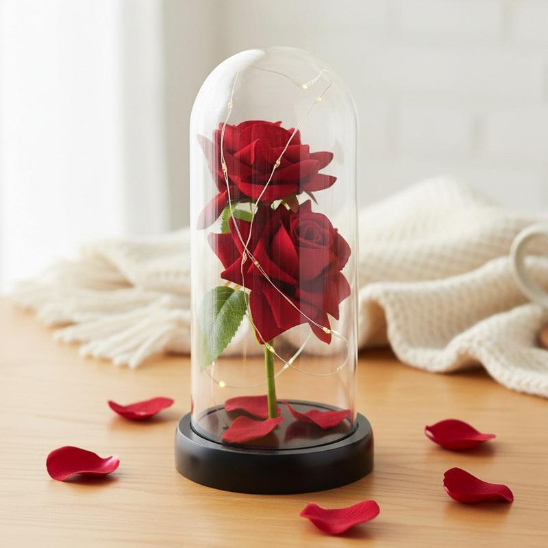 ガラスドームの花束 枯れない花 ガラスドーム プリザーブドフラワー プレゼント 11*11*21cm