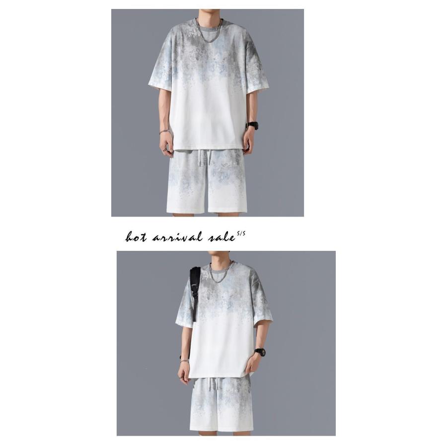 セットアップ メンズ 上下セット 夏 Tシャツ ハーフパンツ